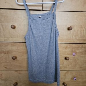 Grey Cropped Holter Neck Top